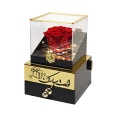 جعبه موزیکال مدل رز جاودان طرح تولدت مبارک کد M01