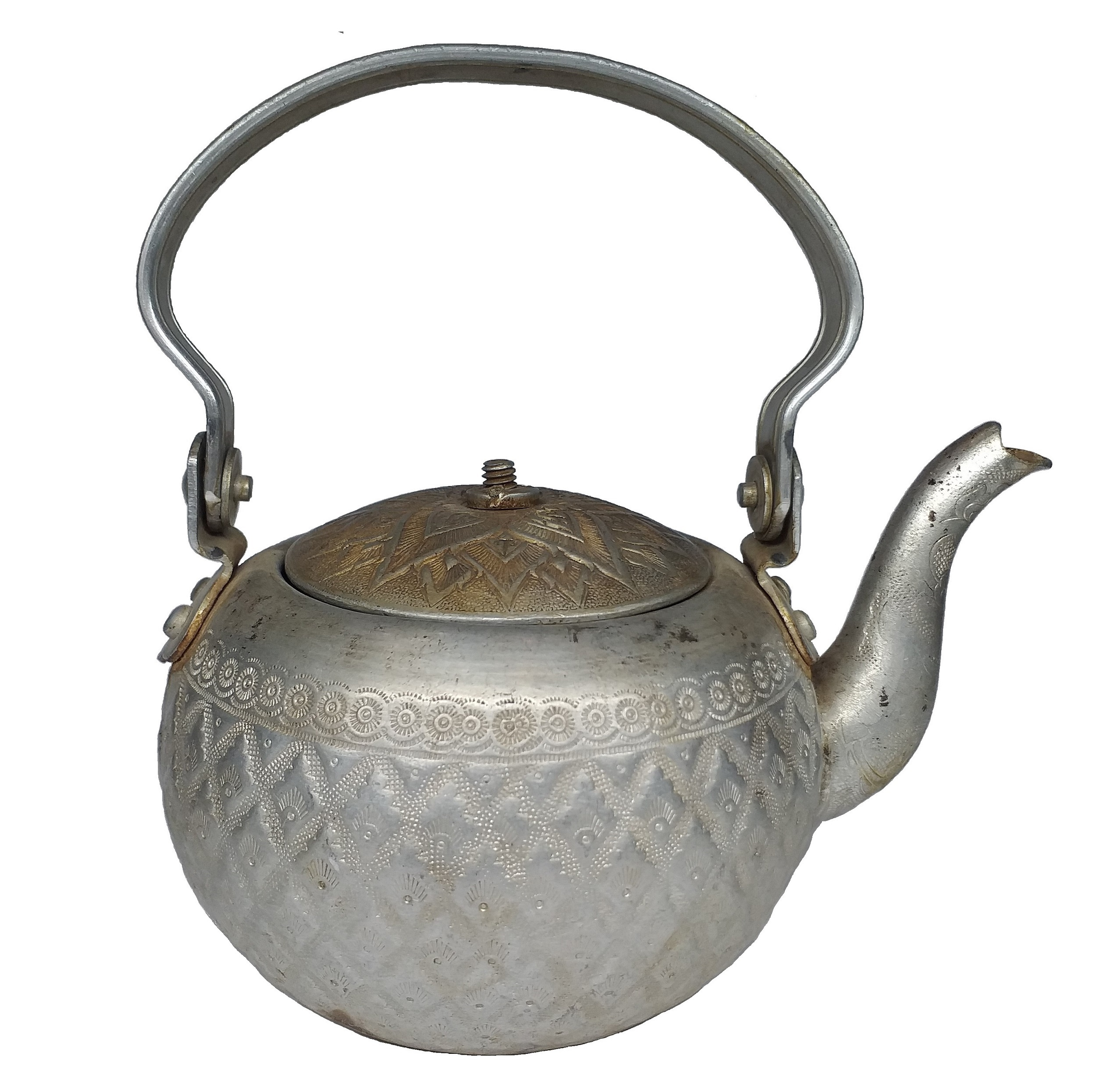 قوری برنجی مدل آلومینیومی قلم کاری شده