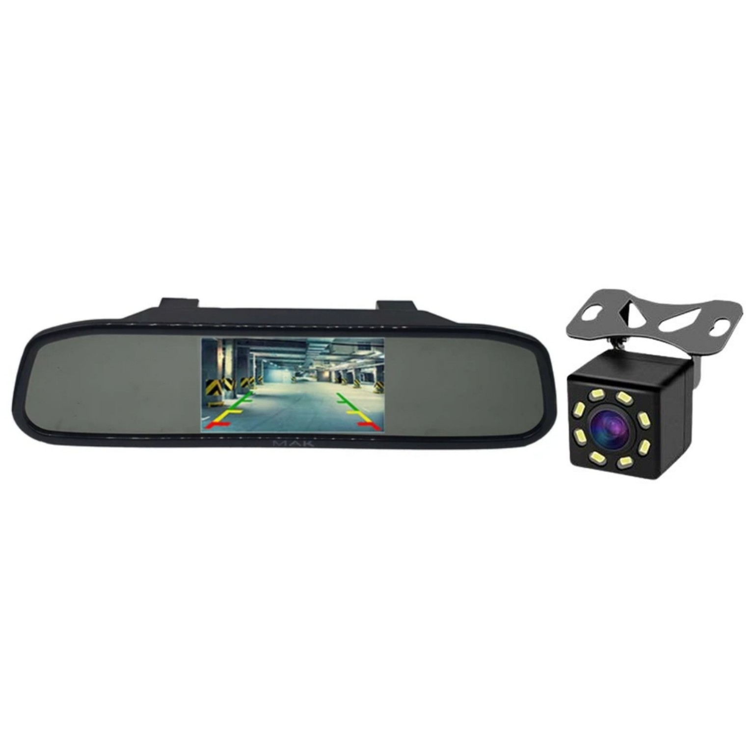 آینه مانیتوردار خودرو ماک مدل M5-8LED به همراه دوربین دنده عقب