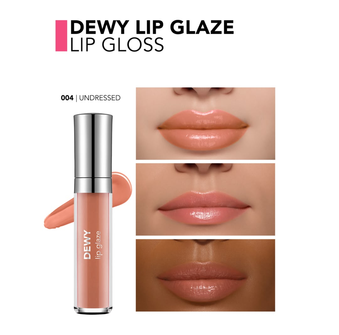 لیپ گلاس براق فلورمار مدل Dewy Glaze شماره 04 رنگ هلویی بژ