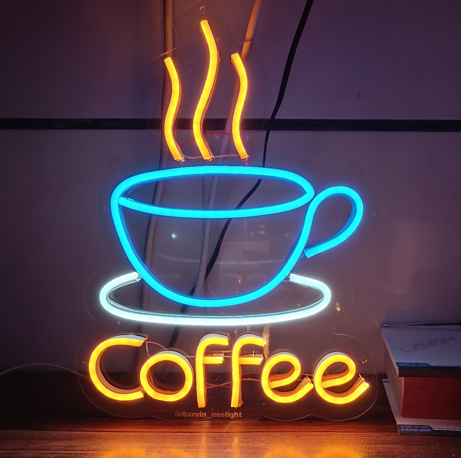 چراغ نئونی طرح coffee کد CO33X24
