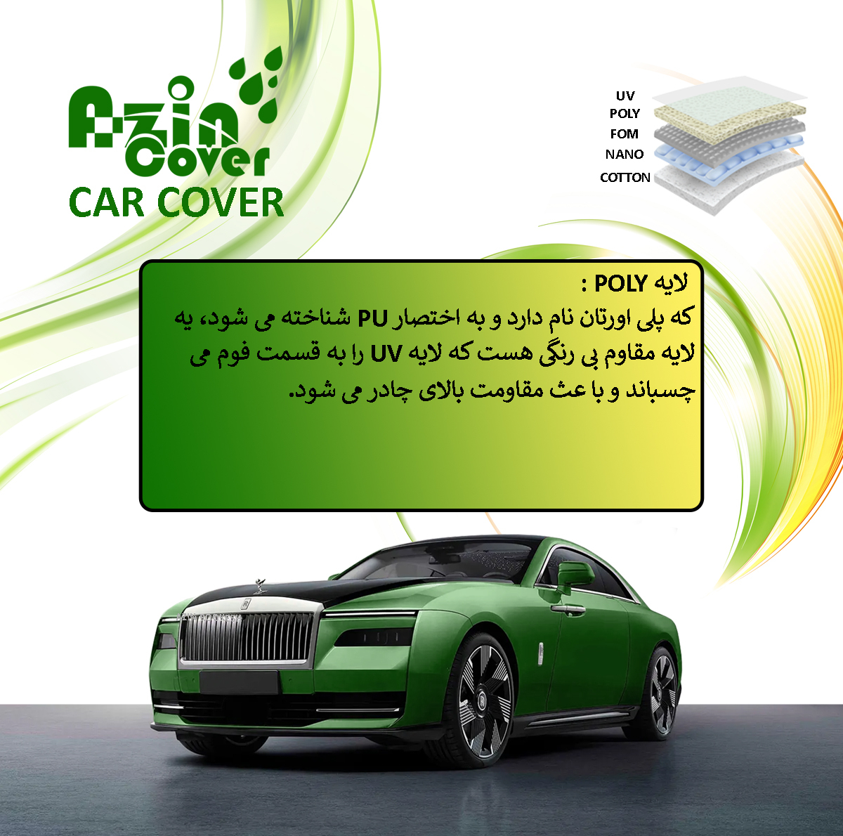 چادر خودرو آذین کاور مدل MULTILAYER مناسب برای پژو 2008