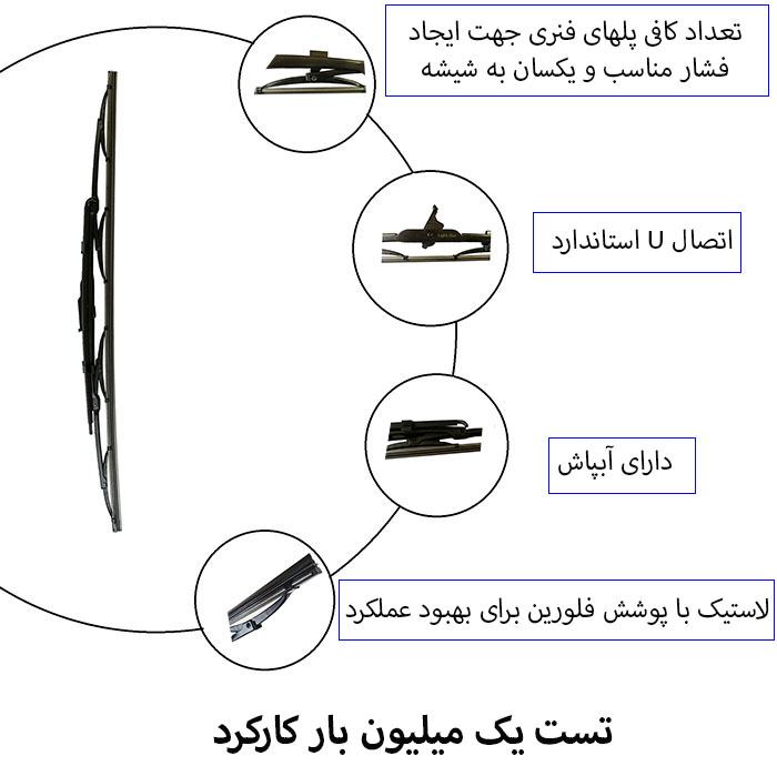 تیغه برف پاک کن لایت استار مدل کلاسیک مناسب برای پژو پارس مجموعه دو عددی