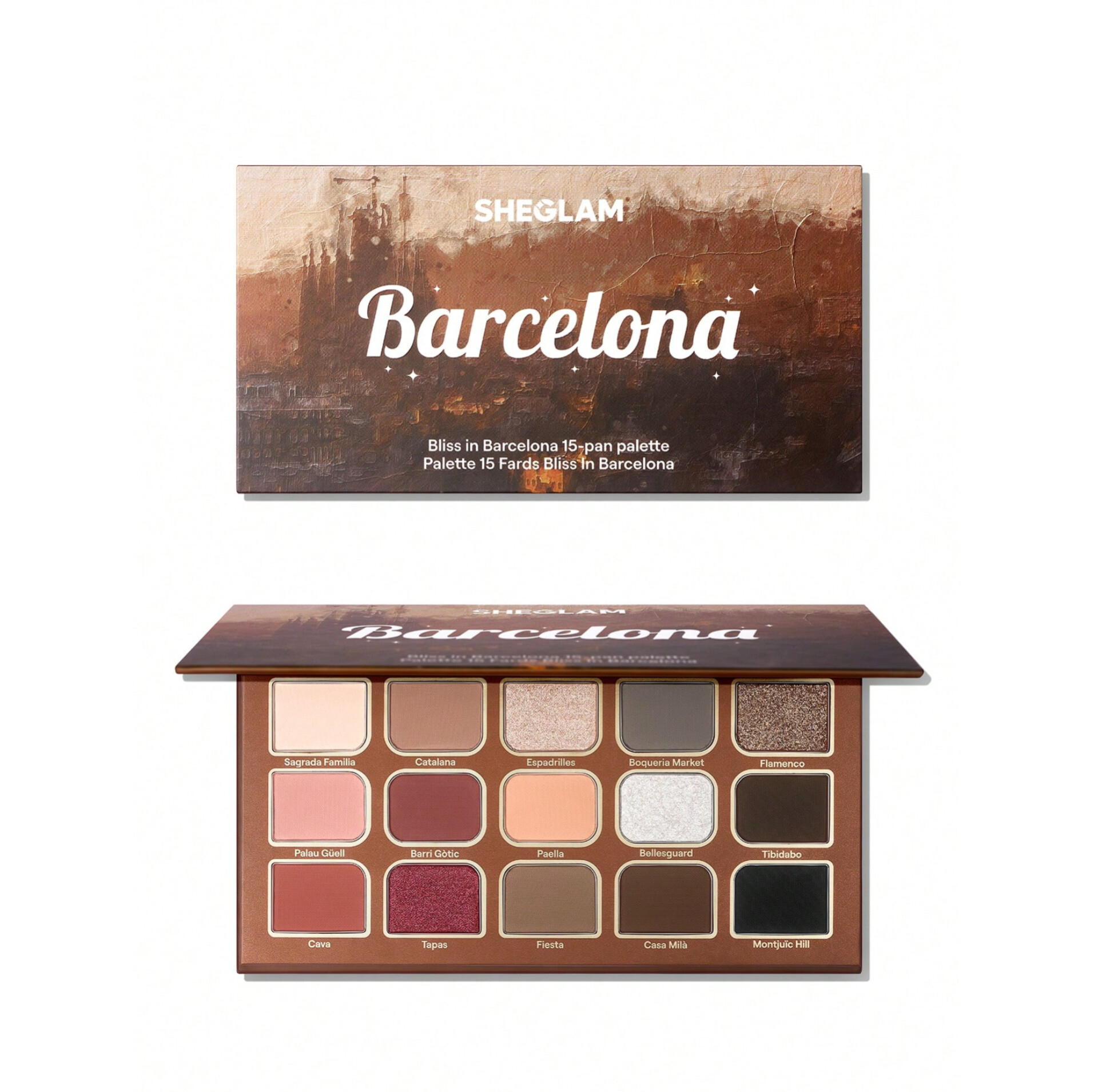 پالت سایه چشم ۱۵ رنگ شیگلم مدل Bliss in barcelona