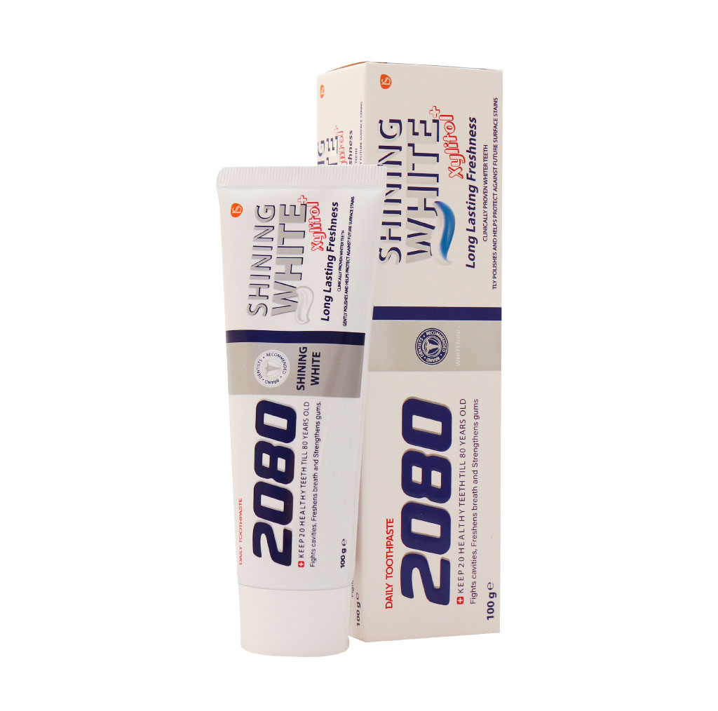 خمیر دندان بیست هشتاد 2080 مدل Shining White حجم 100 میلی لیتر