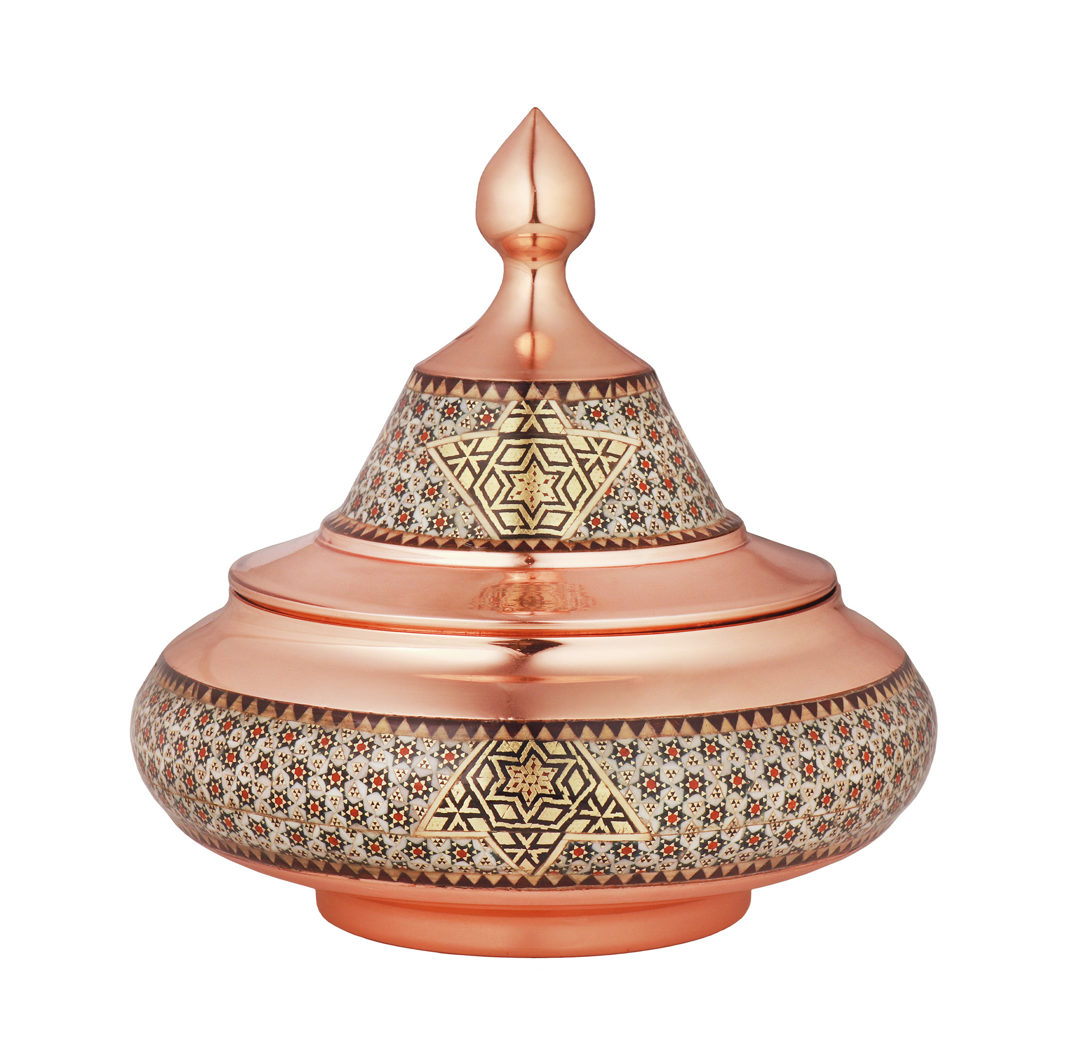 قندان خاتم کاری مدل سفینه