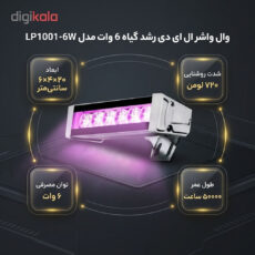 وال واشر ال ای دی رشد گیاه 6 وات مدل LP1001-6W