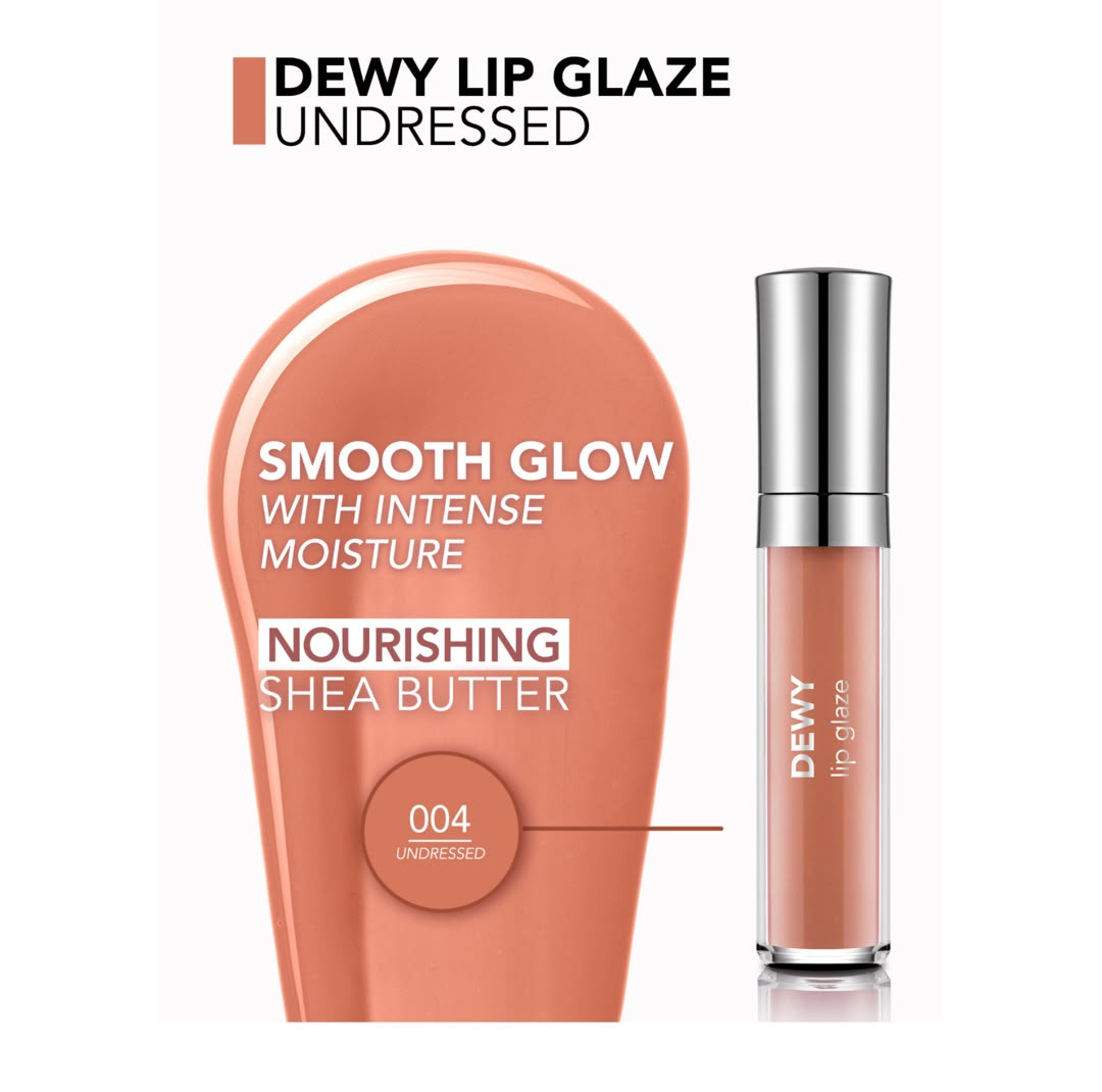 لیپ گلاس براق فلورمار مدل Dewy Glaze شماره 04 رنگ هلویی بژ