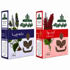 کینوا سه رنگ و دانه چیا خوش خوراک – ۲۵۰ گرم بسته ۲عددی