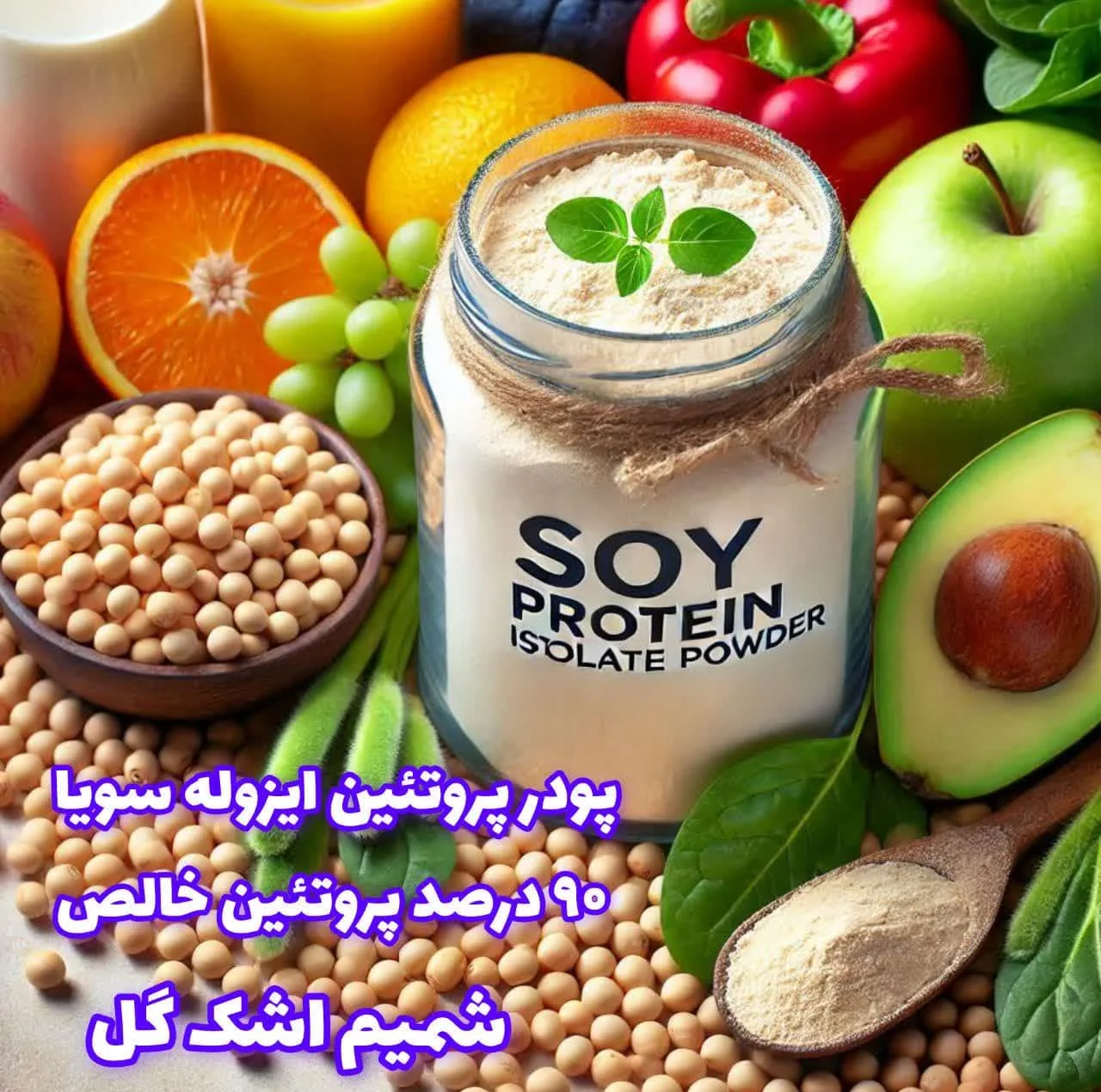 پودر پروتئین ایزوله سویا شمیم اشک گل - 1500 گرم