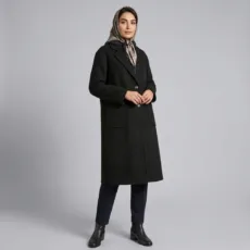 پالتو زنانه اسمارا مدل پشمی با دکمه