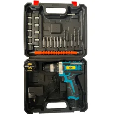 دریل پیچ گوشتی شارژی ۱۰ میلیمتری ۱۲۸ ولت جاب مدل JB-128 Industrial new مجموعه ۳۵ عددی
