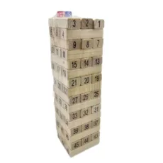 بازی فکری ناب سل مدل برج هیجان شامل 48 قطعه چوبی به همراه 2 عدد تاس کد The Tower of Excitement intellectual game includes 48 wooden pieces and 2 dice