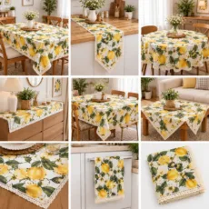 رومیزی طرح لیمو کد 03 سایز 90*90 سانتی متر