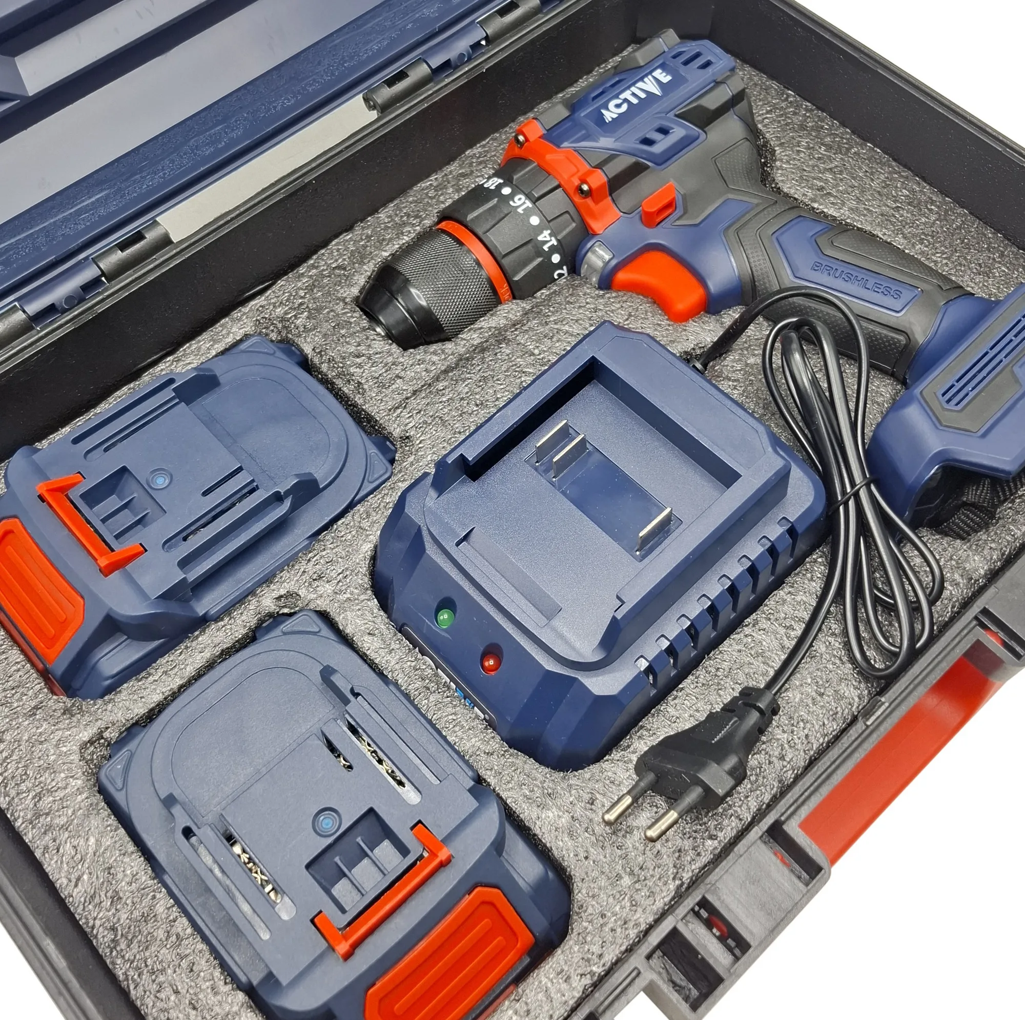 دریل چکشی شارژی براشلس 10میلی متری 21 ولت اکتیو مدل AC_7821CH