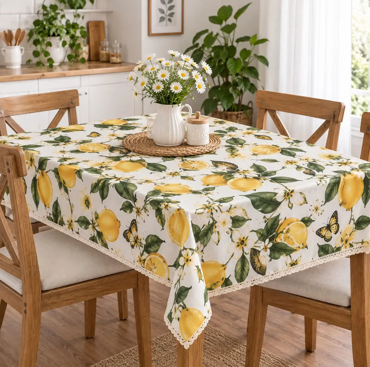 رومیزی طرح لیمو کد 03 سایز 90*90 سانتی متر