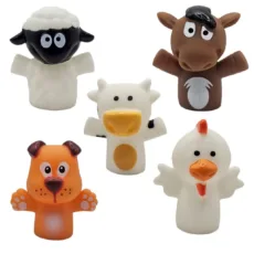 عروسک انگشتی  ناب سل مدل سیلیکونی طرح حیوانات مزرعه بامزه کد FINGER PUPPET NAAB001 مجموعه 5 عددی
