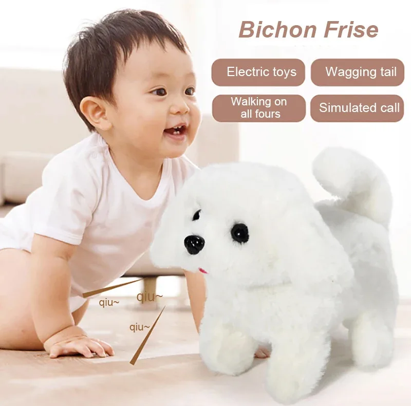 اسباب بازی ناب سل مدل سگ پولیشی متحرک موزیکال کد mini plush pet lovely naab001 به همراه استخوان و ظرف آب مخزن دار مجموعه سه عددی