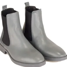 بوت زنانه چرم مشهد مدل J2639 رنگ طوسی