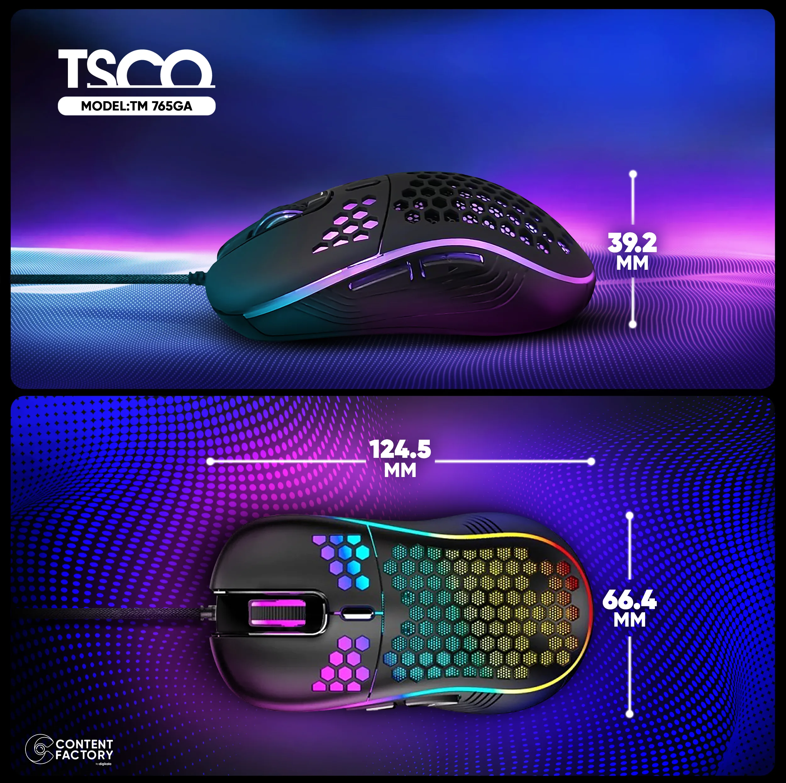 ماوس گیمینگ تسکو مدل TM 765GA