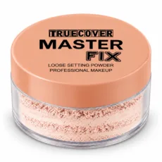 پودر فیکس تروکاور مدل master fix وزن 100 گرم، با جلوه رنگ نارنجی و مناسب پوست‌های ترکیبی، پودر فیکس برای آرایش‌های طولانی‌مدت