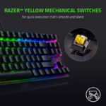 کیبورد ریزر مدل BLACKWIDOW V3 TENKEYLESS (YELLOW SWITCH)