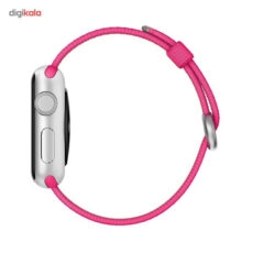 ساعت هوشمند اپل واچ مدل 38mm Silver Aluminum Case With Pink Woven Nylon Band