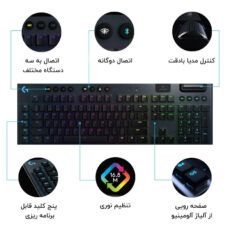 کیبورد مخصوص بازی لاجیتک مدل G915 LIGHTSPEED CLICKY