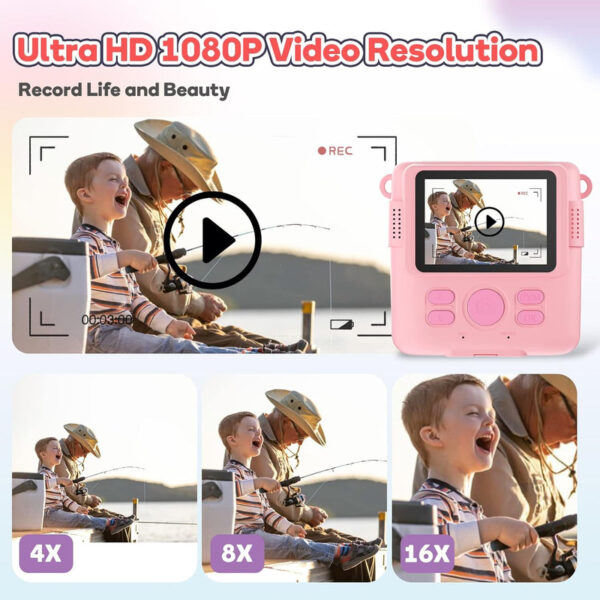 دوربین دیجیتال مدل HD 1080P 8MP 16X Instant Print Camera