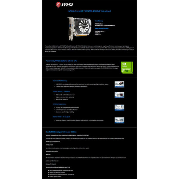 کارت گرافیک ام اس آی مدل GT 730