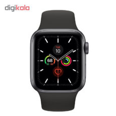 ساعت هوشمند اپل واچ سری 5 مدل 40mm Aluminum Case With Black Sport Silicon Band