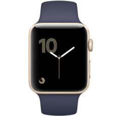 ساعت هوشمند اپل واچ سری 2 مدل 38mm Gold Aluminum Case with Midnight Blue Sport Silicon Band