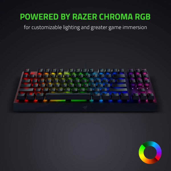 کیبورد مخصوص بازی ریزر مدل Blackwidow V3 TenKeyless Green Switches