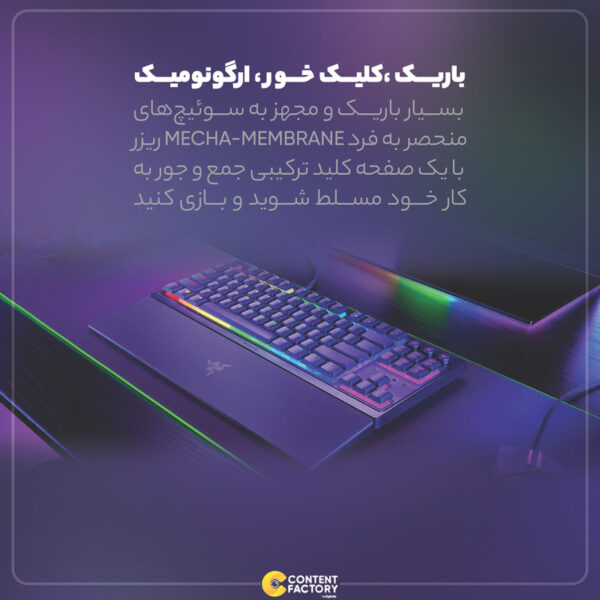 کیبورد مخصوص بازی ریزر مدل ORNATA V3 TENKEYLESS