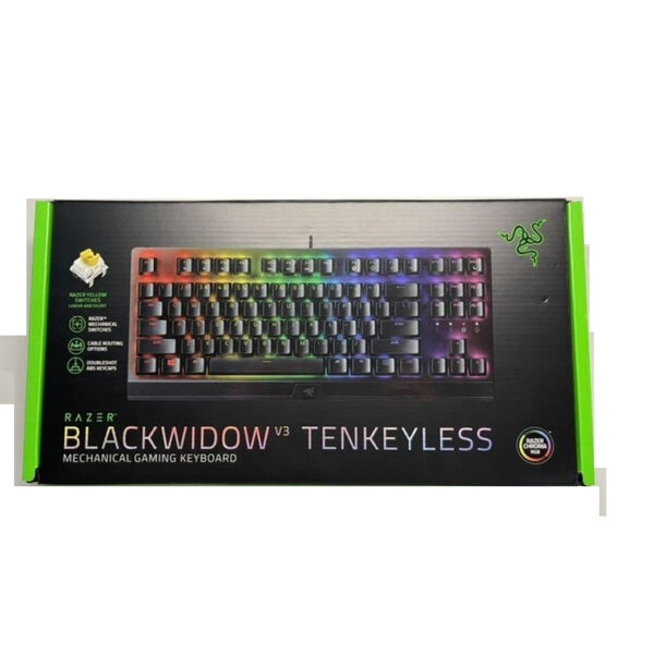 کیبورد ریزر مدل BLACKWIDOW V3 TENKEYLESS (YELLOW SWITCH)